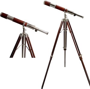 Teleskop Braun und Nickel Finish Royal Handmade Authentic Design Massivholz Stativ - Product Image 1