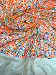Paillettes extensible Polyester Spandex dentelle tissu violet velours paillettes dentelle tissu lux Tuile paillettes dentelle tissu africain paillettes - Product Image 4