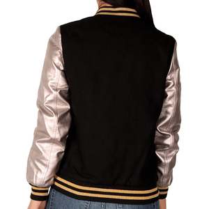 Chaqueta Varsity de Lona Personalizable de Alta Calidad, de Secado Rápido, con Bordado Chenille, Mangas de Cuero, Reversible, Colores Personalizados - Product Image 4