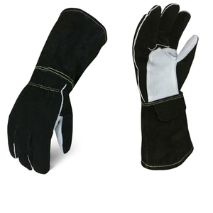 Guantes de soldadura de cuero de vaca al por mayor, protección de mano reforzada anticorte y antiimpacto - Product Image 1