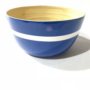 Nouveau design bol à salade en bambou filé rond couleurs personnalisables vaisselle faite à la main pour les cuisines en gros du Vietnam - Product Image 1