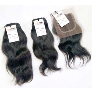 Nouvel arrivage de cheveux indiens bruts vierges avec fermetures Hd, cheveux humains indiens ondulés avec fermeture en dentelle frontale transparente 4x4 5x5 6x6 HD - Product Image 1