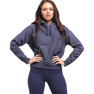 Sweat-shirt surdimensionné pour femme en coton imprimé, col rond, à capuche, épaules tombantes, logo personnalisé, style streetwear éco-responsable - Product Image 1