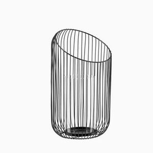 Metal Wire <b>Black</b> <b>Pillar</b> Hurricane <b>Candle</b> Holder - Product Image 1