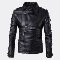Blouson en cuir de moto personnalisé enduit pour homme, imperméable, respirant et coupe-vent, vente en gros pour l'hiver