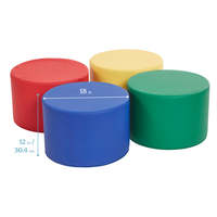 Structure de jeu d'activités intérieure, siège rond en mousse flexible coloré, ottoman léger, formes en mousse pour grimper, ramper, glisser