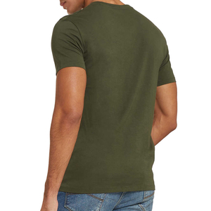 เสื้อยืดสีเขียวทหารพรีเมียมสำหรับผู้ชาย OEM Sservice รุ่นเปล่าสำหรับฤดูร้อน รับสั่งทำเสื้อยืดพิมพ์โลโก้สำหรับผู้ชาย ผ้าฝ้าย 100% - Product Image 3