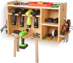 Power Tool Organizer, ikkle Drill Charging Station Tool Storage Holder with 8 Drill Slots, Wall Mount Garage Tool Organizer Stor