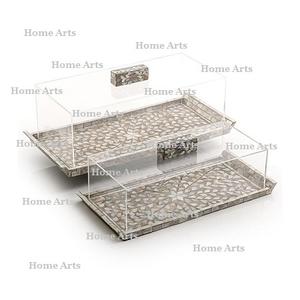 Juego de 2 Bandejas para servir comida con fregona con cubierta acrílica Bandeja para postres y chocolates de nuevo diseño al precio más bajo - Product Image 6