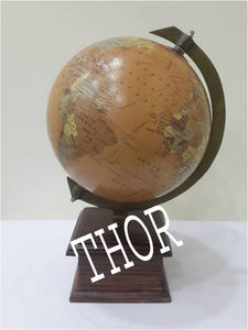 Table du monde en Globe rotatif à 360 degrés, avec Base en bois brun, articles de décoration pour maison et bureau - Product Image 5