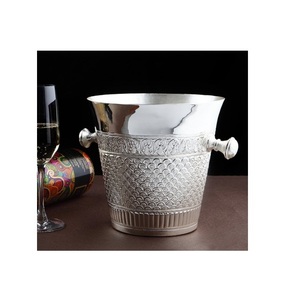 Bes Ice Bucket Cooler & vin Cooler avec pour Barware maison & Restaurant métal argent durable taille personnalisée Logo client - Product Image 1