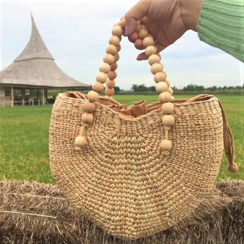 Vietnam Eco Friendly New Trendy Heartly Straw HandBags for Girl Women Lady Soft Customized Seagrass New Fashion Straws Beach Bag