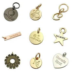 US Standard Custom Made Logo Engraved Silver Color Charms Jewelry Name Tags For Bracelet