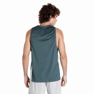 Cotton Made Multi-Color Panel Work Block Style <b>Singlets</b> Gym Wear Jogging <b>Running</b> Workout Wear <b>Singlet</b> Tops - Product Image 4