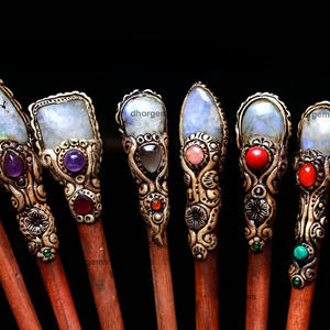 Ciseaux à boucles d'oreilles en argile polymère pour gel cireux, 3 pièces/lot, supports de bougies en cristal, support pour bougies, perles en pierre naturelle, épingle en lapis-lazuli - Product Image 4