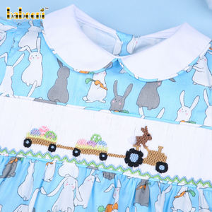 Babeeni - Mamelucos de Burbuja para Bebé Niña, Diseño de Conejito de Pascua y Huevos, 100% Algodón, Certificado OEKO-TEX, Manga Corta, Cierre con Botones a Presión, ODM - Product Image 4