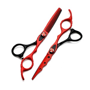 Juego profesional de tijeras de peluquero de acero inoxidable de 6 pulgadas con anillo de dedo extraíble para herramientas de corte de cabello y - Product Image 1