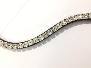 Banda para cejas de caballo de lujo de cristal de ópalo transparente de alta calidad de 8 mm con cinta adhesiva abierta en la espalda en bucle. - Product Image 4