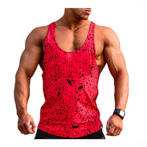 Club personnalisé Sublimation Design hommes haut pour la course à pied Singlet débardeurs coton/fibre de bambou maille musculaire entraînement de gymnastique - Product Image 3