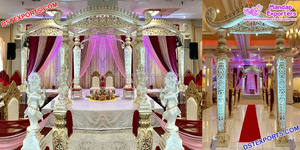 Elegante Mandap de Boda Tallado en Fibra en Venta, Mandap de Boda Blanco Perla Real, Mandap de Boda Hindú Blanco Perla Atlanta, Mandap de Boda Blanco Perla Australia - Product Image 2