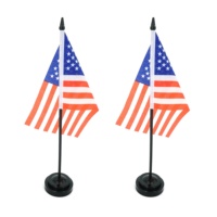 Vente en gros de supports noirs miniatures de décoration de table de 8.2x5.5 pouces drapeau de bureau américain américain