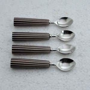 Trendy Look <b>Wood</b> & Resin Handle with & Stainless Steel Tea <b>Spoon</b> Cutlery 4 Pcs <b>Set</b> Dinnerware <b>Sets</b> Cutlery <b>Set</b> - Product Image 2