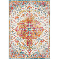 Tapis d'intérieur modernes en coton tissé à la main multicolores, tissage plat imprimé, 5x7 pieds