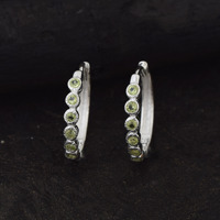 Péridot – boucles d'oreilles en pierres précieuses, meilleure vente, beau Design minimaliste, cerceau délicat, fabricant de bijoux de noël