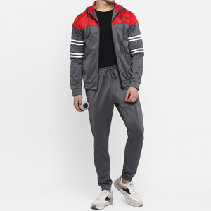Wholesale Men's Sweat Suits Sportswear Zip Up Stripped Hoodies With Skinny Joggers Tracksuit set - Product Image 5