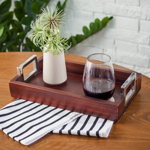 Bandeja de madera con asas Habitación de hotel Restaurante Super Mercado Boda Cantidad a granel Venta caliente Calidad de exportación Hecho EN LA India 2024 - Product Image 3