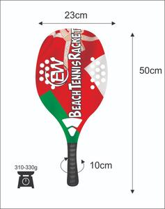 Raquettes de beach tennis avec face en fibre de carbone de 20 mm, poignée en carbone, poids 320-340 g, longueur 50 cm - Product Image 2