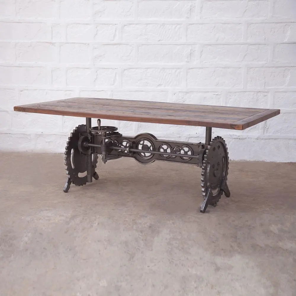Base de mesa de comedor con manivela, barra de manivela Industrial/mesa de comedor, muebles industriales
