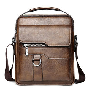 Kangourou marque de luxe Vintage homme sacs en cuir sac à bandoulière pour hommes affaires Messenger sac à bandoulière mâle mode sac à main décontracté - Product Image 1