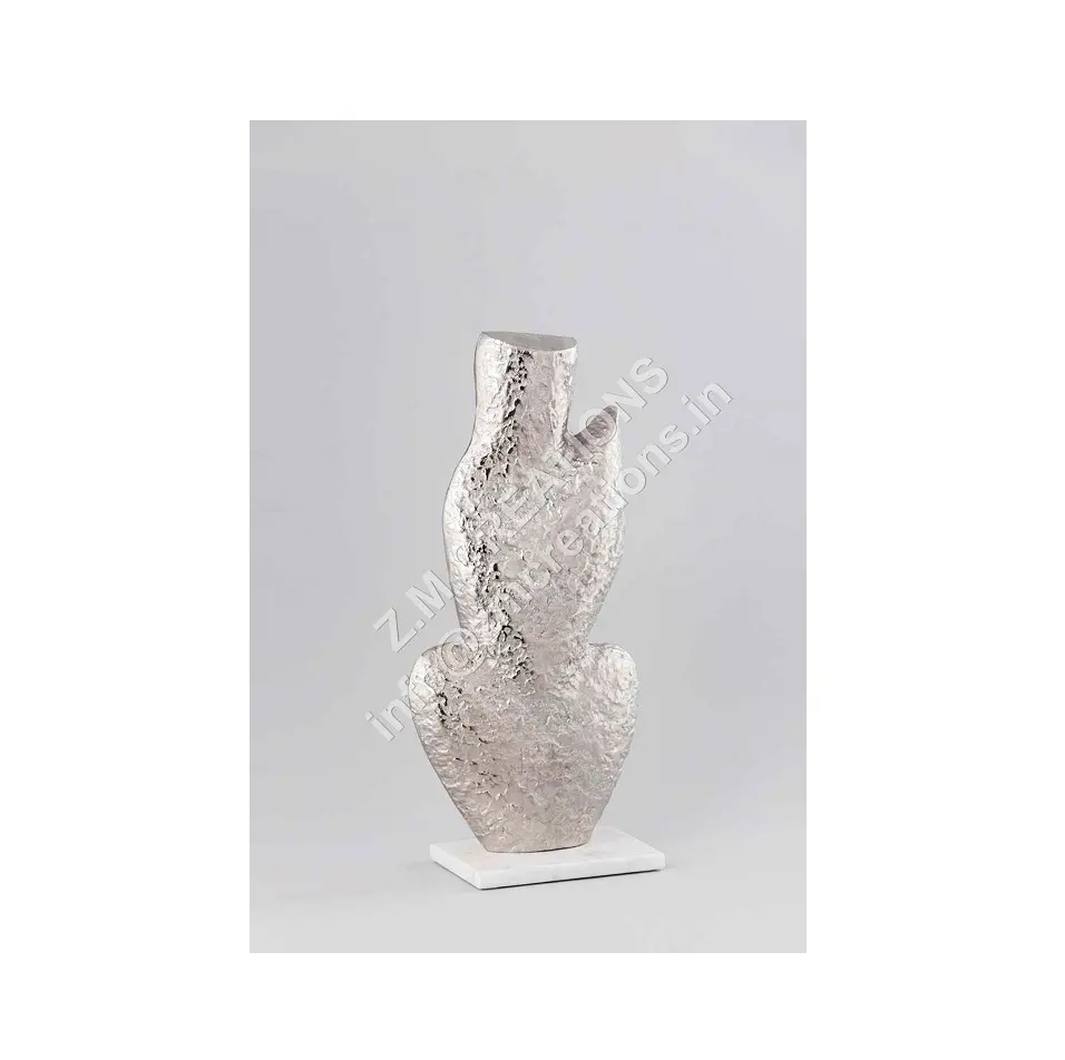 Modern Art Object Aluminum Silver Sculpture Marble Base Desktop Use Home Office Desk Living Room Showpiece Gift Accessories