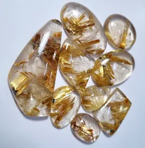 Натуральный Золотой рутиловый кварц и гематит кабошон смешанной формы редкий драгоценный камень высшего качества