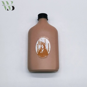Botella de vidrio con tapa para envasado de bebidas, botella de vidrio con impresión personalizada, color marrón, <span class=keywords><strong>2022</strong></span> ml, 200ml, 250ml, 350ml - Product Image 2