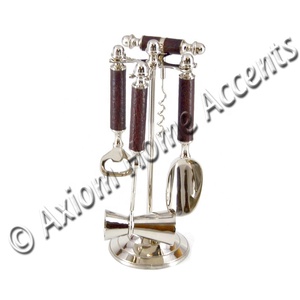 Bộ Dụng Cụ Quán Bar Gồm 5 Chiếc Dụng Cụ Quán Bar Trực Tiếp Tại Nhà Máy Bartender Có Tay Cầm Bằng Tre Mạ Niken Của Axiom Home Accents - Product Image 6