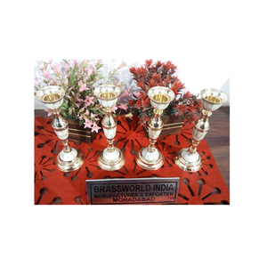 Candelabro de perlas de latón, suministros de Iglesia, suministros funerarios de la India - Product Image 1