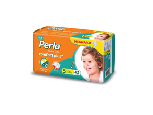 Pañales para Bebé PERLA Mega de Alta Calidad a Buen Precio, Marca Confiable, Material de Pulpa de Celulosa, Diseño Impreso, Súper Absorbentes y Transpirables - Product Image 5