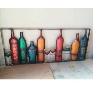 Caja de botellas de vino multicolor, decoración de pared para sala de estar, oficina, precio al por mayor, superventas - Product Image 4