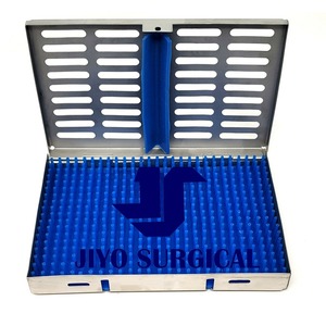 German Dental Autoclave Sterilization Cassette Rack - Holds 7 Instruments, Blue (Cynamed PR-010) 7 thumbnail image