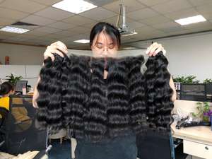 Extensions de cheveux humains Remy cambodgiens vierges 100% non traités Double trame dentelle naturelle soyeuse vague droite Grade 1B Type de tissage - Product Image 2