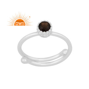 Nouvelle Bague Empilable en Argent Sterling Fin avec Quartz Fumé Naturel 2026 pour Femme - Fabricant de Bijoux - Product Image 1