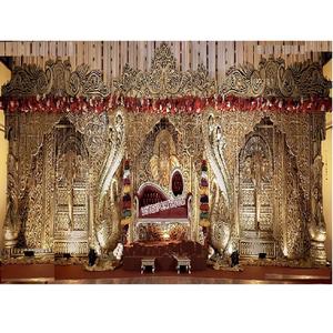 Top Grand Golden Wedding Stage Set Modern Glorious Golden Grand Look para Bodas de EE. UU. Y Sri Lanka - Product Image 1