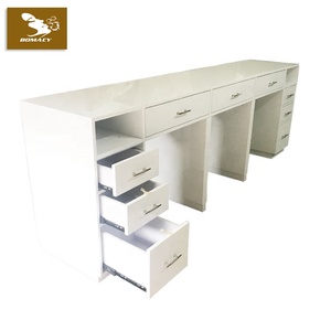 Station d'<span class=keywords><strong>ongles</strong></span> multifonctionnelle de haute qualité Table de manucure blanche de luxe pour Salon de beauté Design moderne bois métal vente en gros - Product Image 4