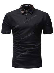 Camiseta hecha a medida para hombre, camiseta antiarrugas de alta calidad, ajustada, 100% algodón, jersey de secado rápido, manga corta, solapa con estampado sólido - Product Image 6