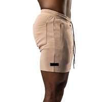 Short de gymnastique pour hommes de haute qualité 95% coton 5% élasthanne coupe ajustée personnalisé en gros brodé options de taille plus fermeture à cordon