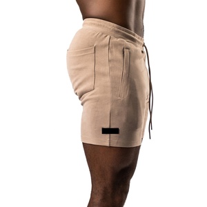 Short de gymnastique pour hommes de haute qualité 95% coton 5% élasthanne coupe ajustée personnalisé en gros brodé options de taille plus fermeture à cordon - Product Image 2