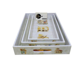 ชุดที่ให้บริการ MDF สามถาดสำหรับใช้ในบ้านสำนักงานหรือโรงแรมแบบอิตาลีทาสีเคลือบดีไซน์บ้านตามสั่งขนาดได้ - Product Image 3