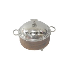 Chauffe-plats pour buffet de qualité supérieure Casseroles isolées à double paroi Servant une marmite Couvercle martelé avec poignées - Product Image 1